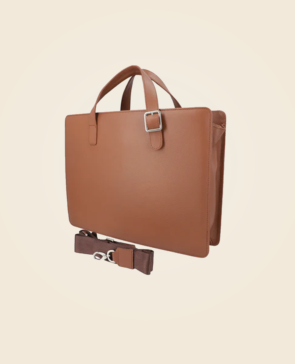 Tan Leather Briefcase - Image 3